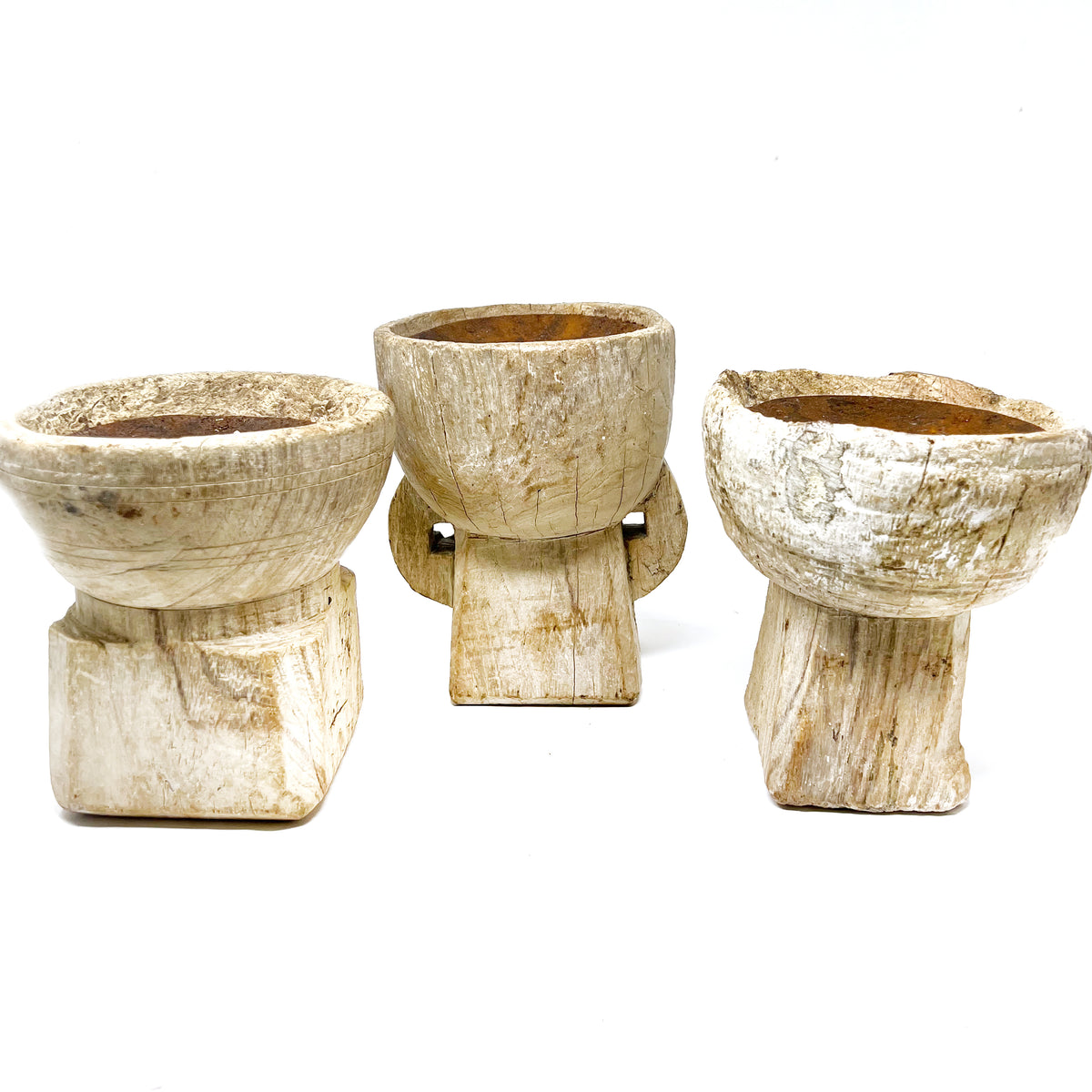 LARGE WOODEN CANDLE HOLDERS Old Flame Candle Co